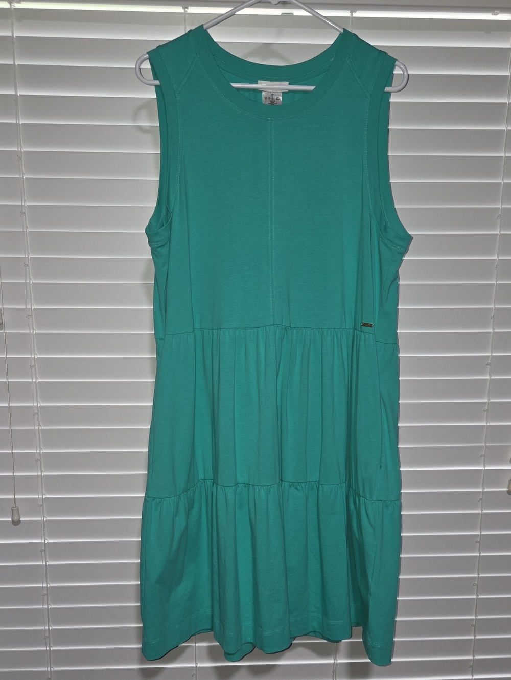 DKNY Sleeveless Tiered Midi Dress in Teal XL NWOT